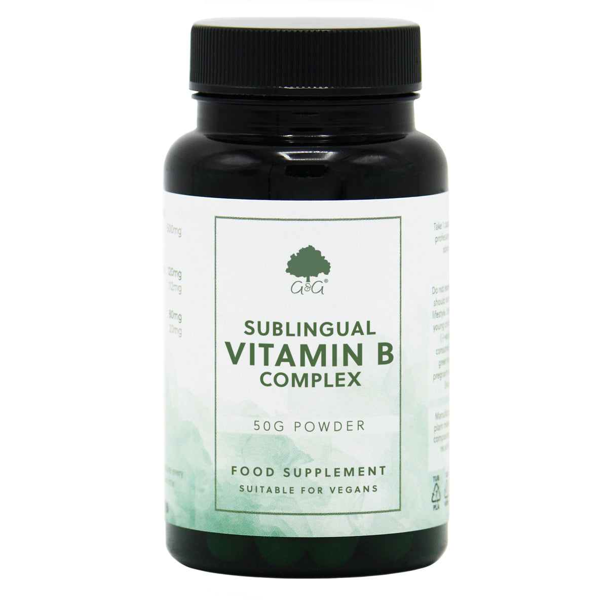 Bottle of Sublingual Vitamin B-Complex 50g Powder