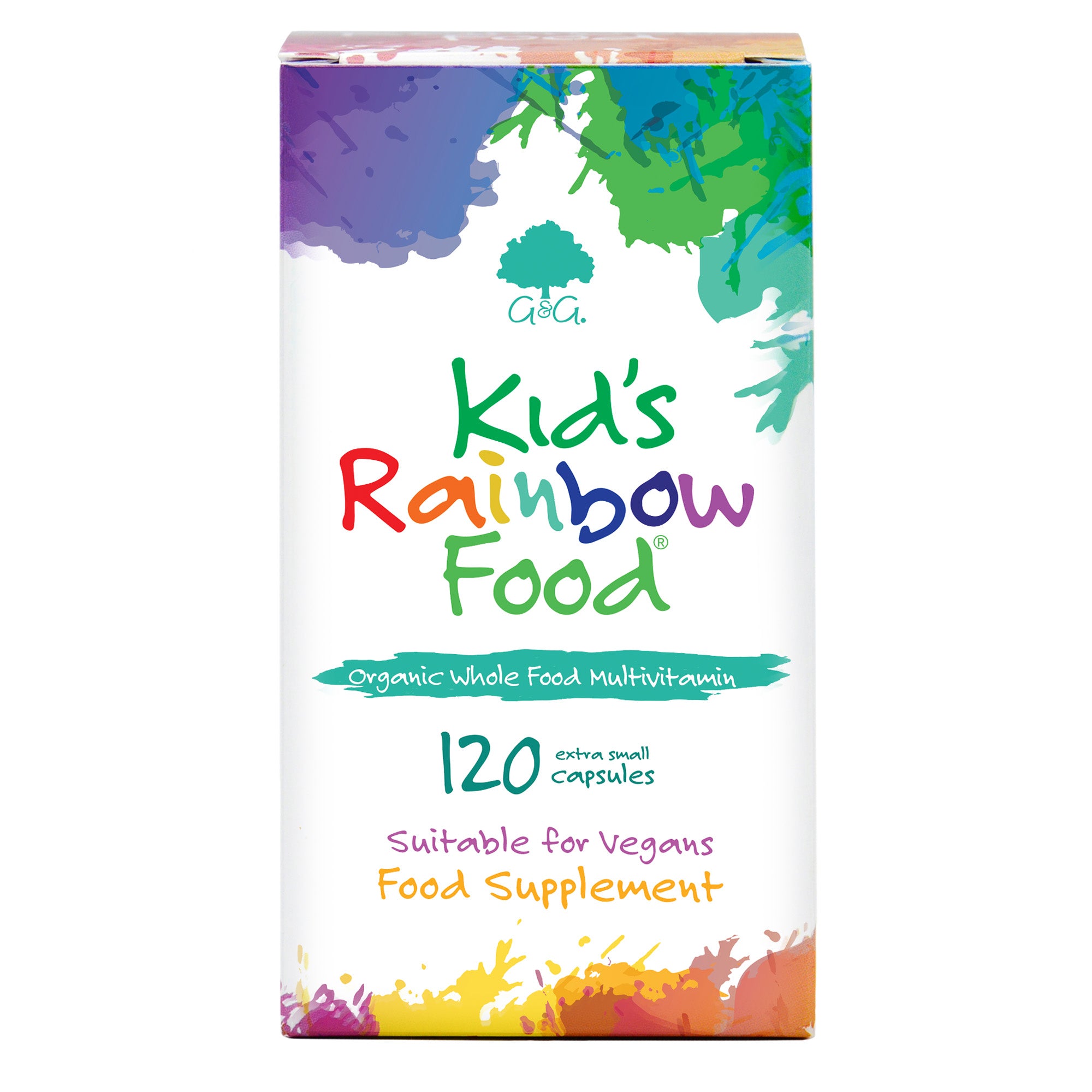 Bottle of Organic Kid’s Rainbow Food Capsules 120 Capsules