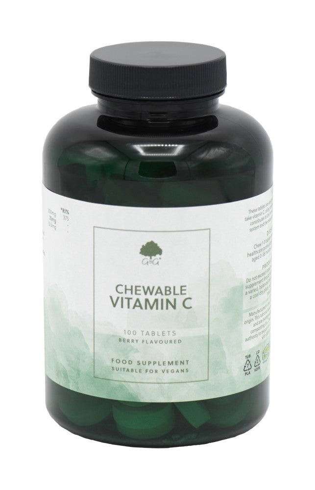Bottle of Chewable Vitamin C Tablets (Berry Flavoured) 100 Tablets
