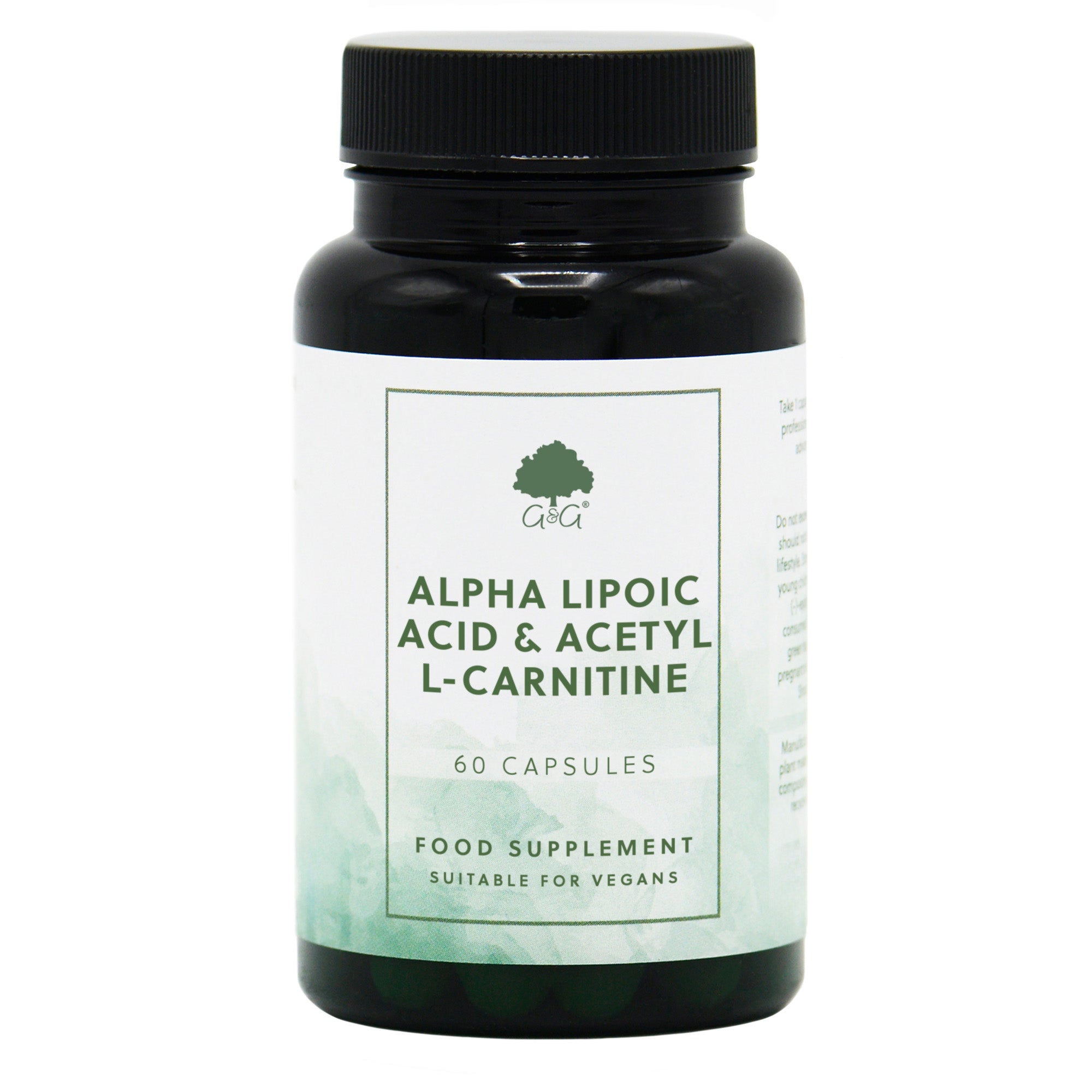 Bottle of Alpha Lipoic Acid 100mg & Acetyl L-Carnitine 150mg 60 Capsules