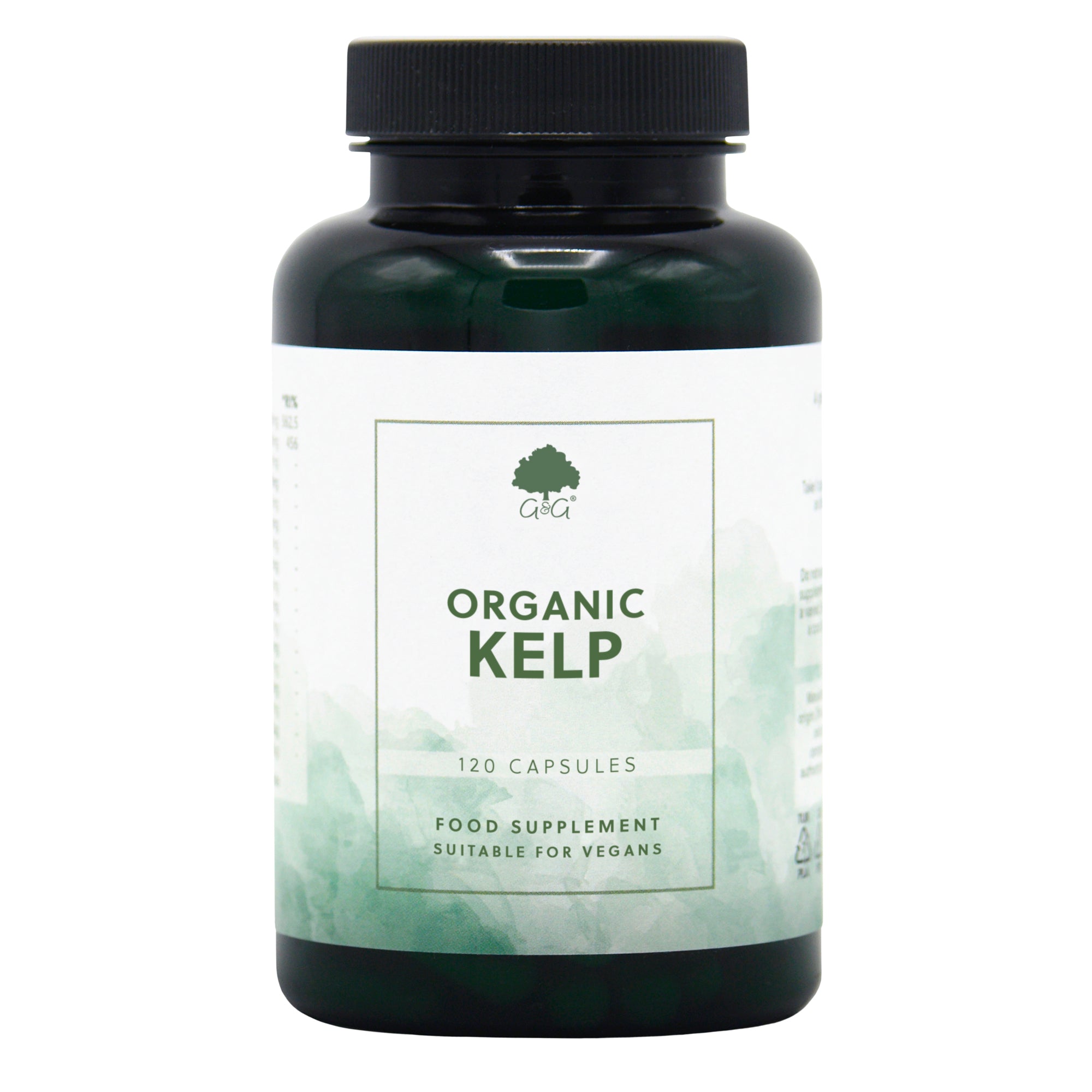 Bottle of Organic Kelp (Ascophyllum Nodosum) 500mg 120 Capsules