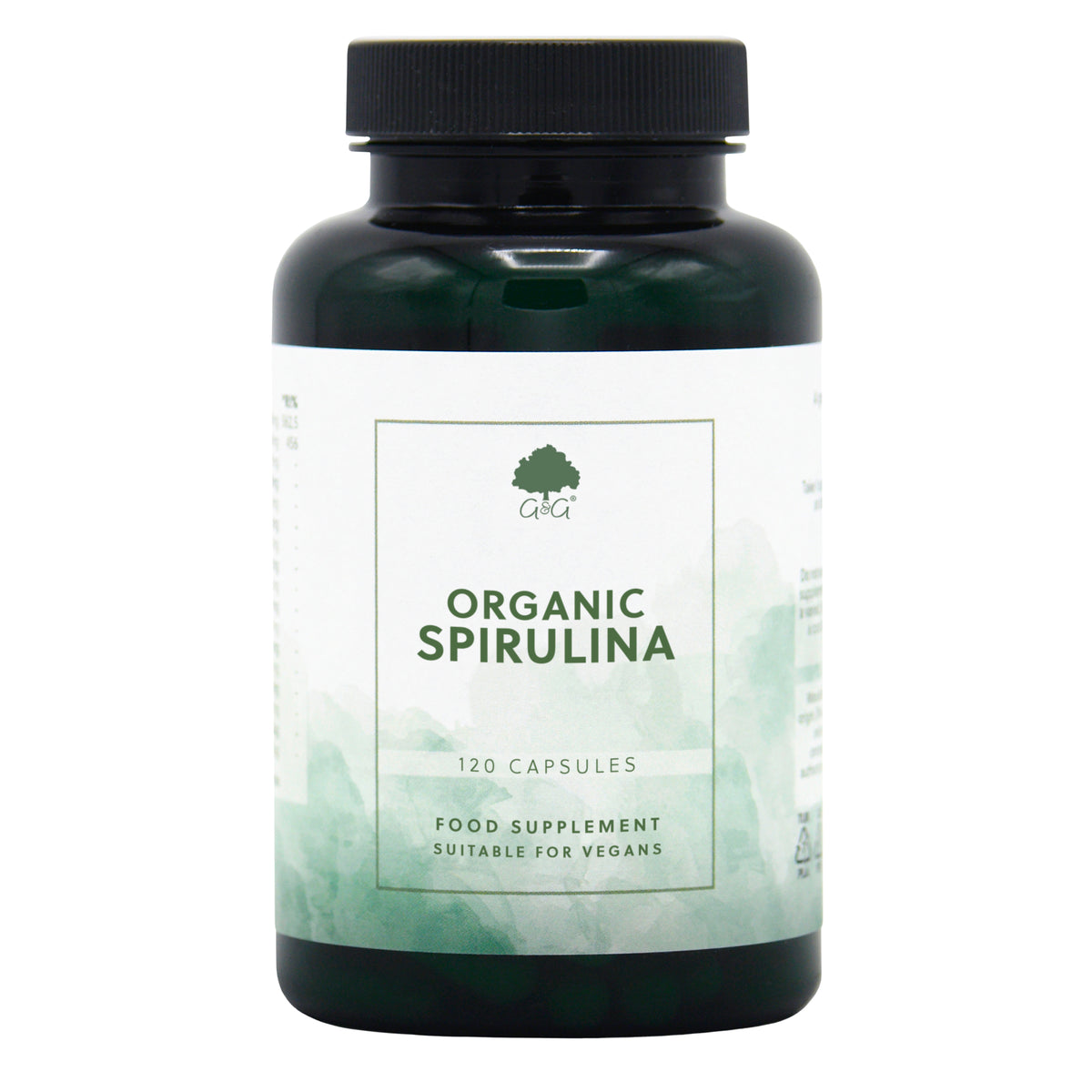 Bottle of Organic Spirulina 500mg 120 Capsules