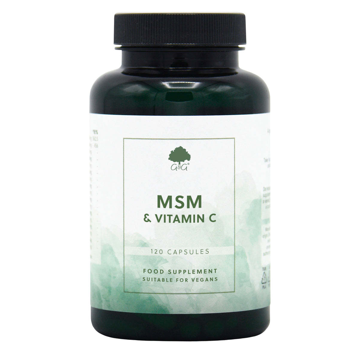 Bottle of MSM & Vitamin C 120 Capsules