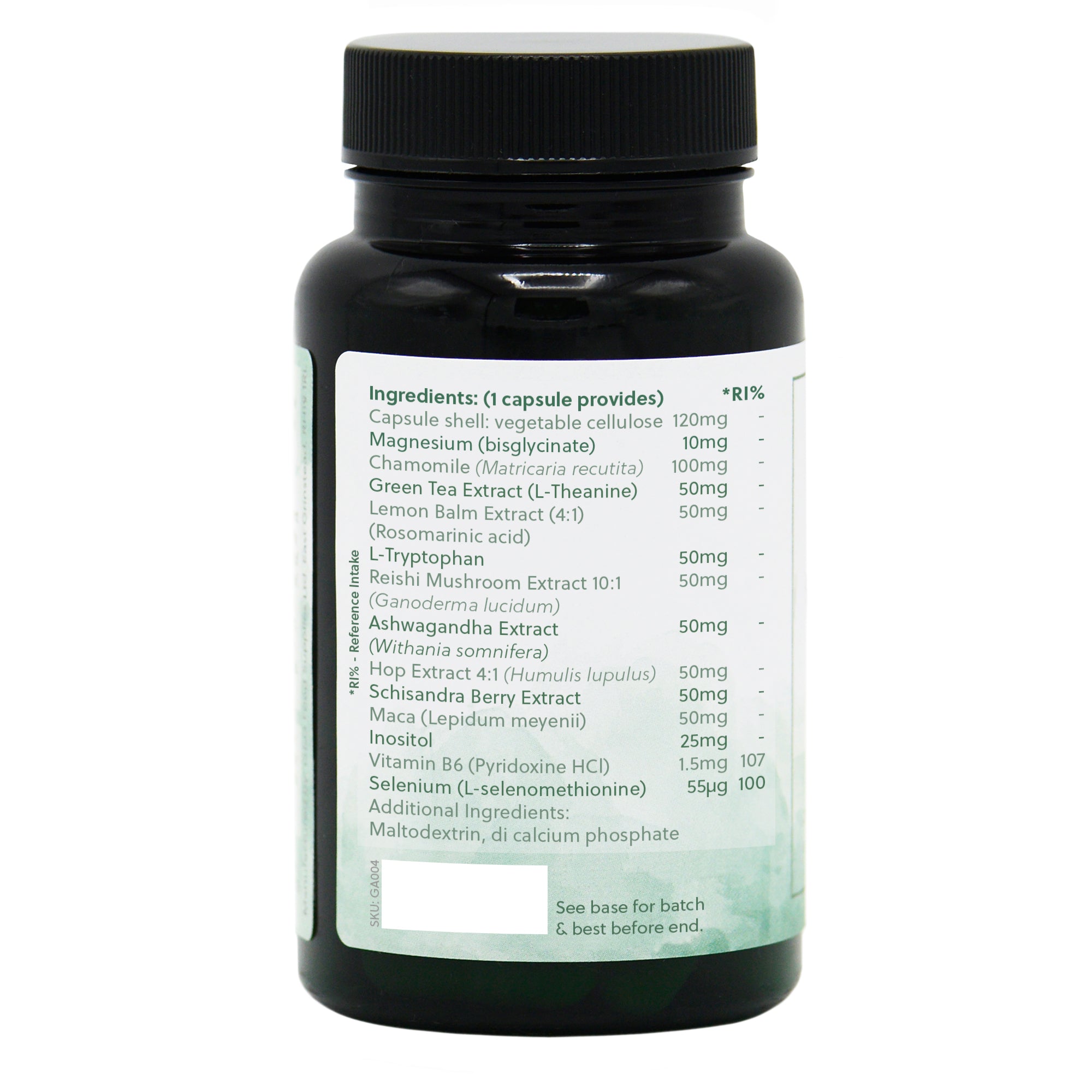 Ingredients label for Night Aid (New Formula) 30 Capsules