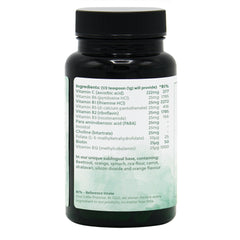 Ingredients label for Sublingual Vitamin B-Complex 50g Powder