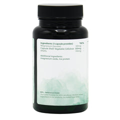 Ingredients label for Magnesium Taurate 50mg 60 Capsules
