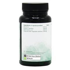 Ingredients label for Alpha Lipoic Acid 100mg & Acetyl L-Carnitine 150mg 60 Capsules