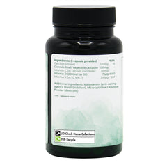 Ingredients label for Vitamin D3 Plus 4000iu (with Calcium & Vitamin K2) 60 Capsules