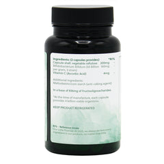 Ingredients label for Bifidobacterium (8 Billion) 60 Capsules