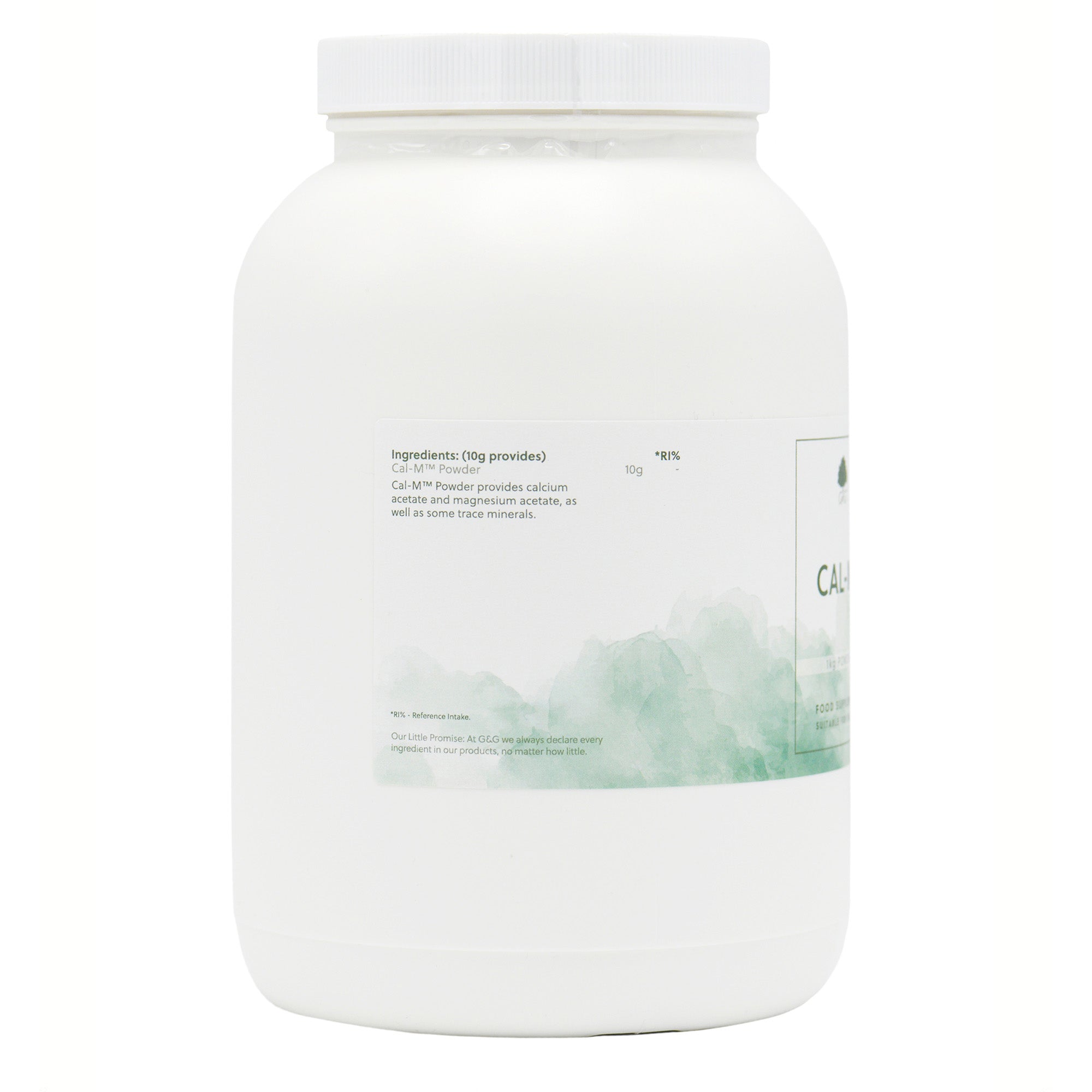 Ingredients label for Cal-M 1kg