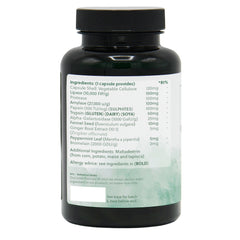 Ingredients label for Digesta Zymes 120 Capsules