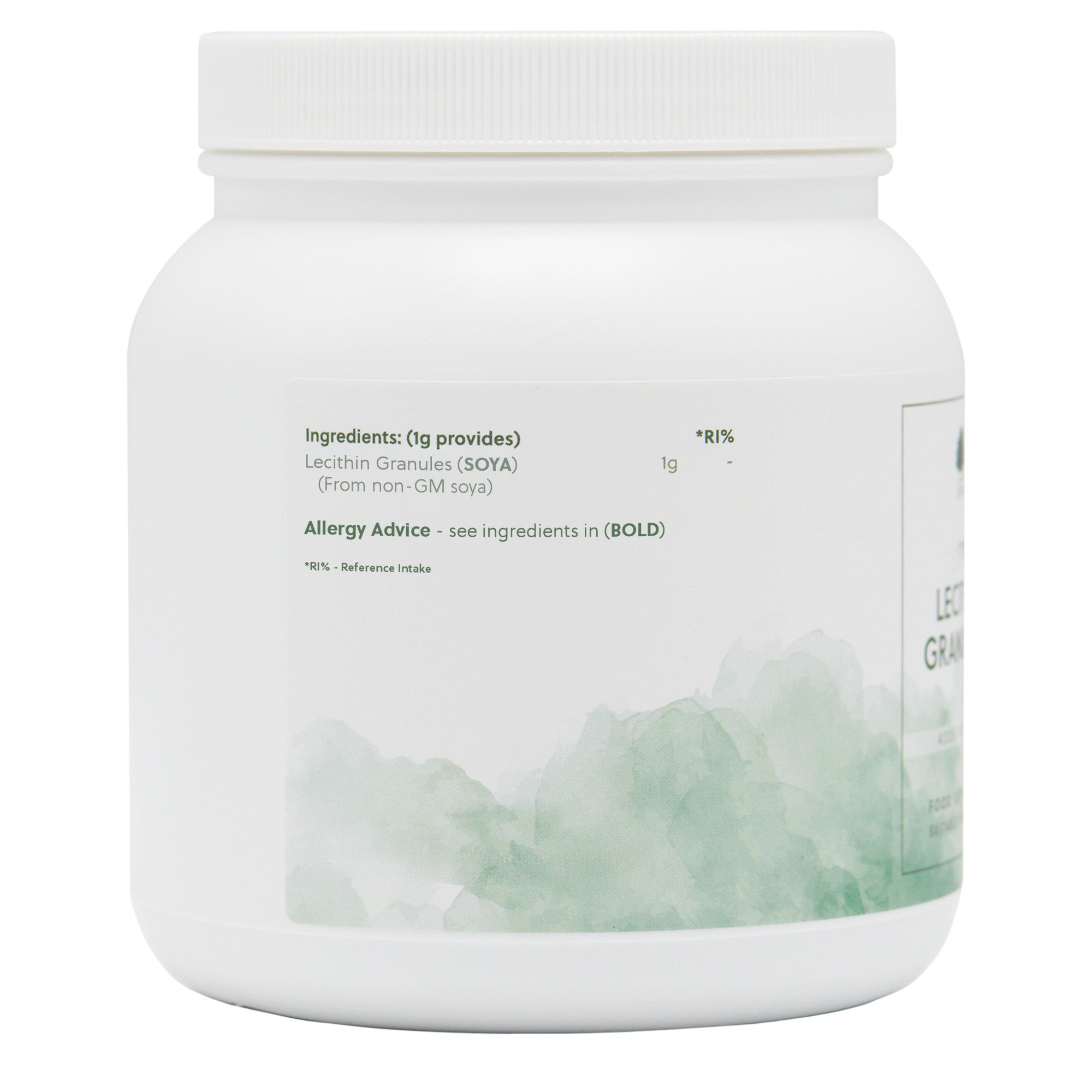 Ingredients label for Soya Lecithin Pure Granules 400g Granules