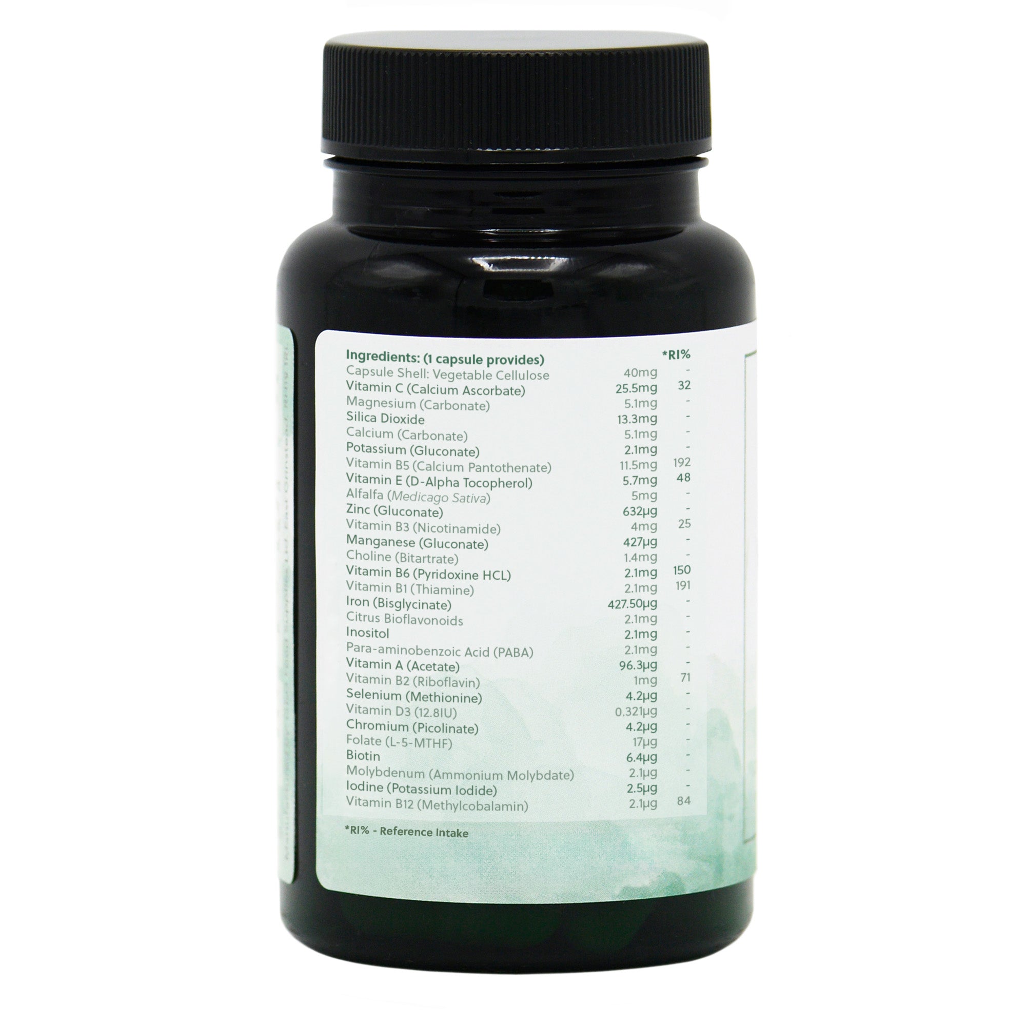 Ingredients label for Kid’s Multi 120 Capsules