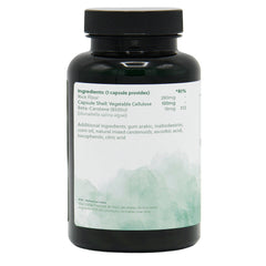 Ingredients label for Natural Beta-Carotene 15mg 120 Capsules