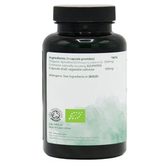 Ingredients label for Organic Spirulina 500mg 120 Capsules