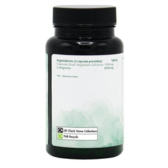 Ingredients label for L-Arginine 500mg 60 Capsules