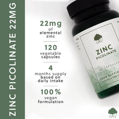 USPs for Zinc Picolinate 22mg 120 Capsules
