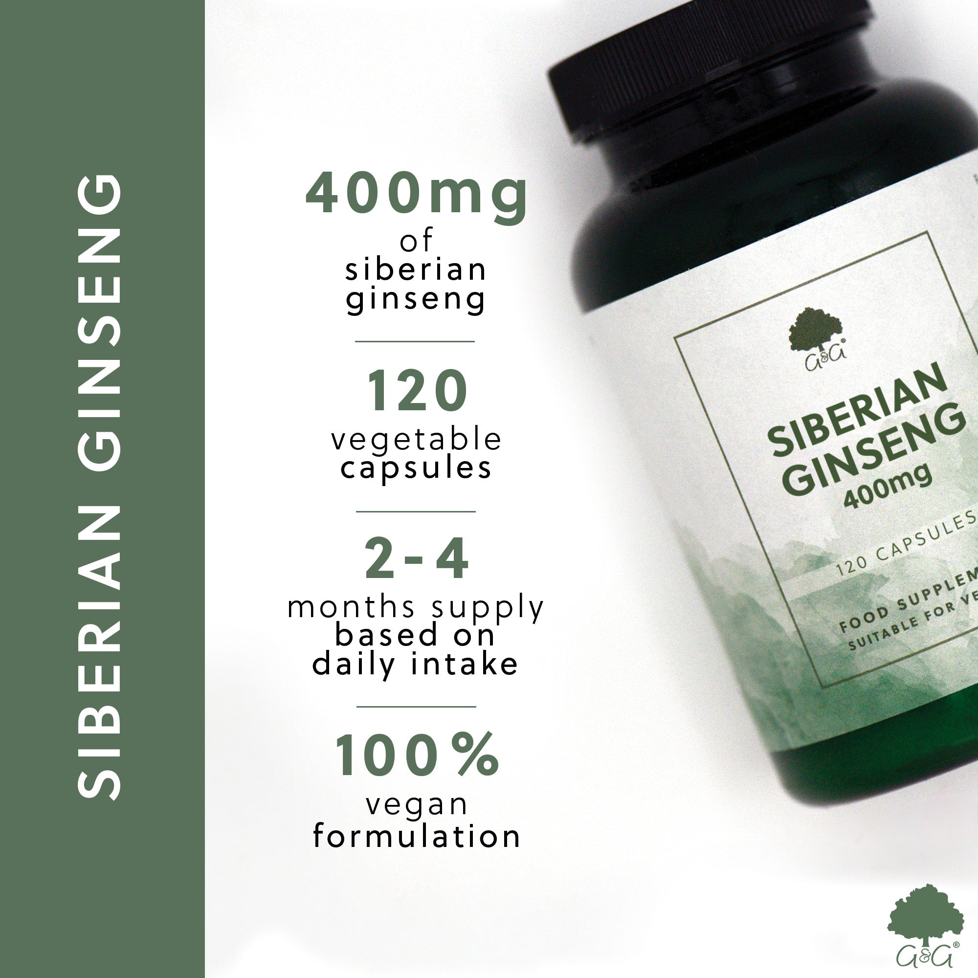 USPs for Siberian Ginseng 400mg 120 Capsules