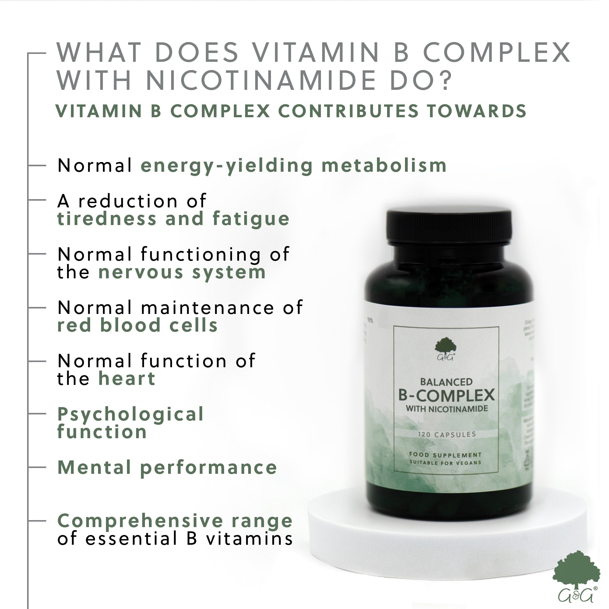 Vitamin B-Complex 50mg (with Nicotinamide) 120 Capsules