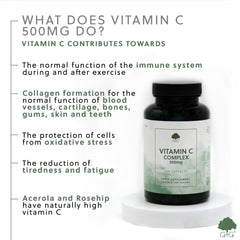 Vitamin C Complex 500mg (with Rose hip & Acerola) 120 Capsules