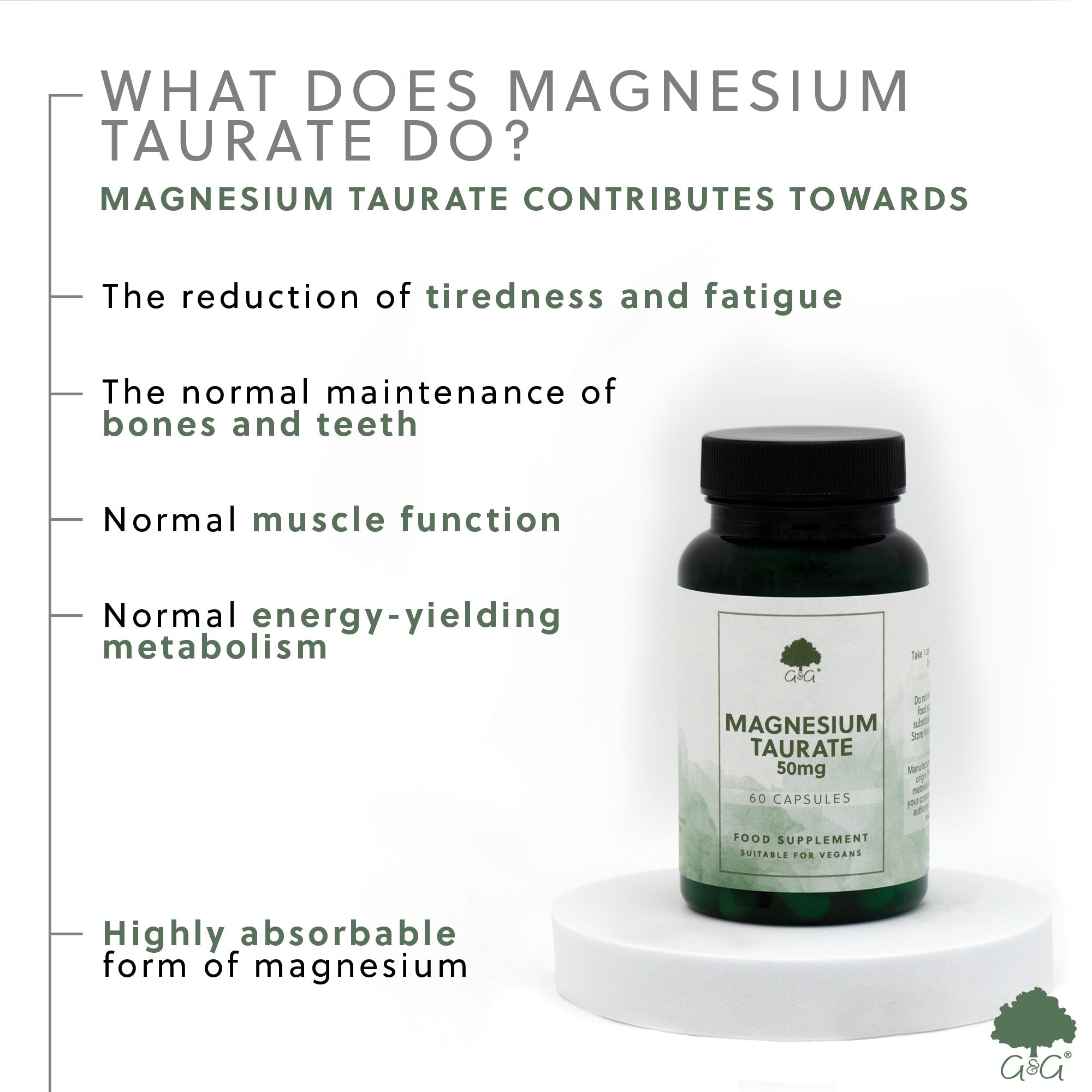 Magnesium Taurate 50mg 60 Capsules