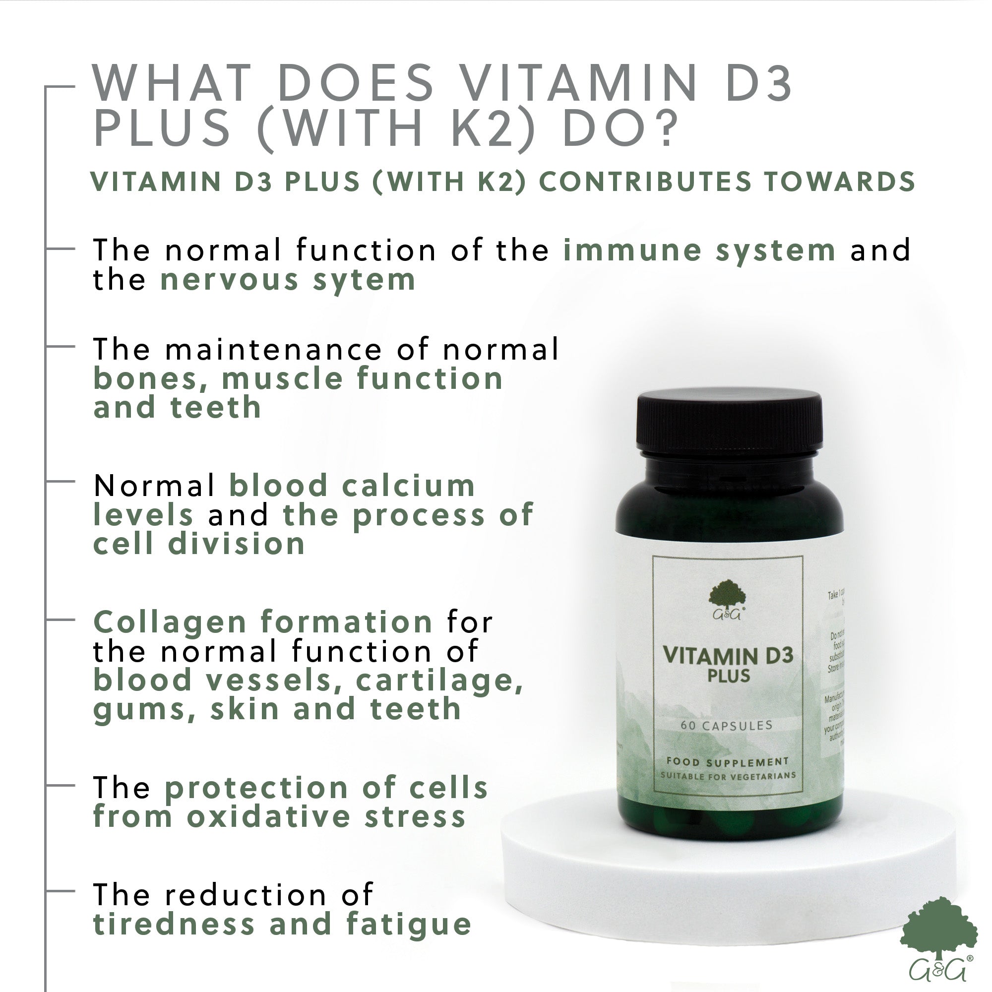 Vitamin D3 Plus 4000iu (with Calcium & Vitamin K2) 60 Capsules