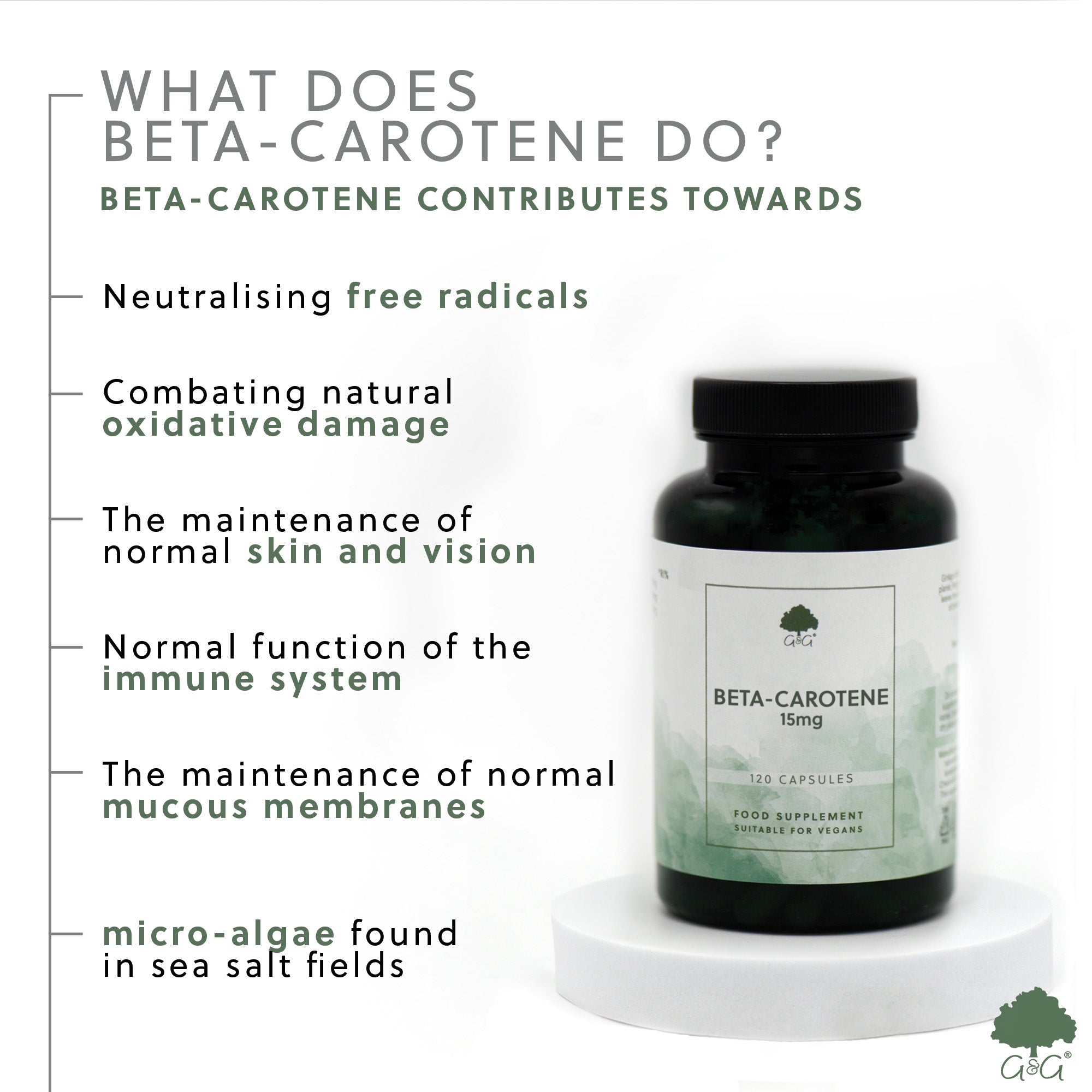 Natural Beta-Carotene 15mg 120 Capsules