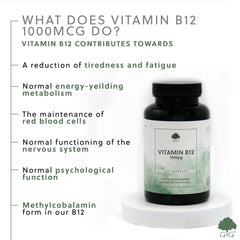 Vitamin B12 Methylcobalamin 1000µg 120 Capsules