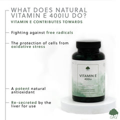 Natural Vitamin E 400iu (D-Alpha form) 120 Capsules