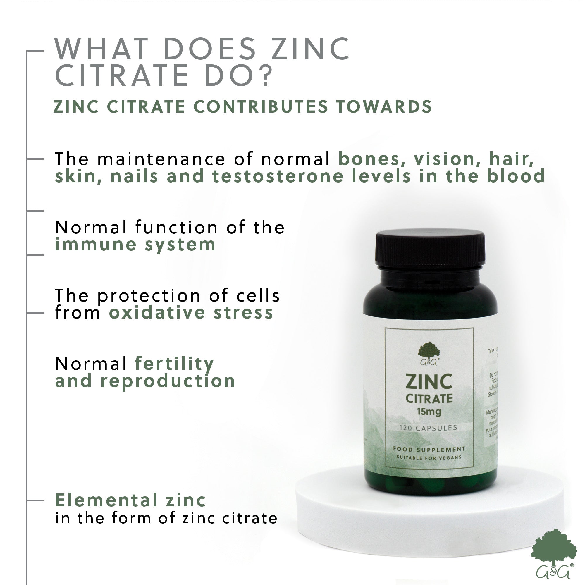 Zinc Citrate 15mg 120 Capsules