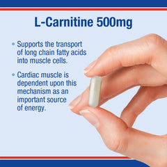 L-Carnitine 500mg, 60 Capsules