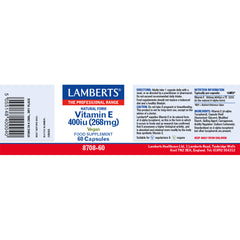 Natural Vitamin E 400iu, 60 Capsules