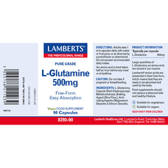 L-Glutamine 500mg, 90 Capsules