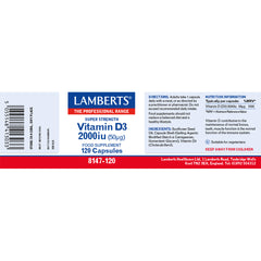 Vitamin D3 2000iu, 120 Capsules