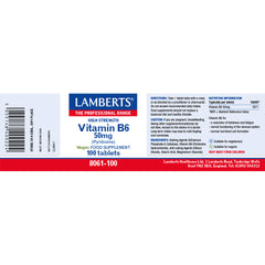 Vitamin B6 50mg, 100 Tablets
