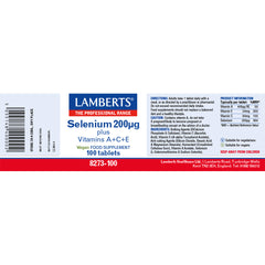 Selenium 200ug + ACE, 100 Tablets