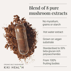 Organic 8 Multi Mushroom Extract Blend - 60 Vegicaps