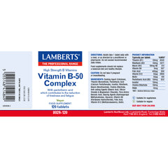 Vitamin B-50 Complex, 120 Tablets