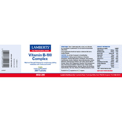 Vitamin B-100 Complex, 200 Tablets