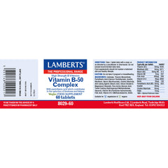 Vitamin B-50 Complex, 60 Tablets