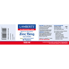 Zinc 15mg (as Citrate), 90 Tablets