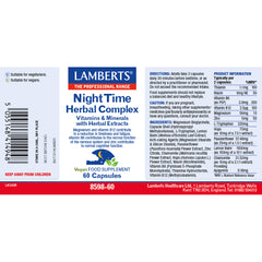 Night Time Herbal Complex, 60 Capsules