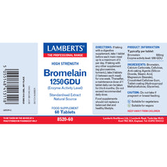 Bromelain 1250GDU, 60 Tablets