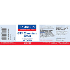 GTF Chromium 200mcg, 100 Tablets