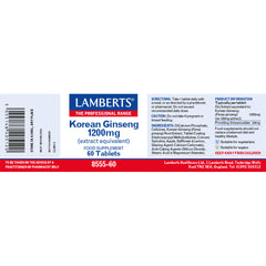 Korean Ginseng 1200mg, 60 Tablets