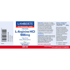 L-Arginine 1000mg, 90 Tablets