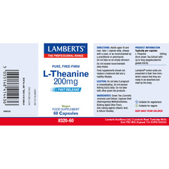 L-Theanine 200mg, 60 Capsules
