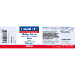 Methyl Folate 400mcg, 60 Tablets