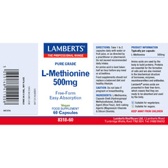 L-Methionine 500mg, 60 Capsules