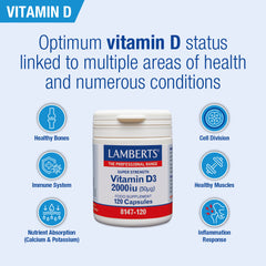 Vitamin D3 2000iu, 120 Capsules